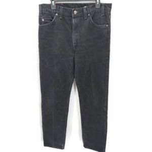 Vintage Orange tab Levi's 505 regular fit straight leg black jeans size 36X32
